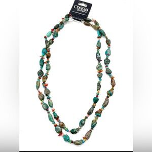 Sunwest Native American Strung Turquoise, Spiny Oyster & Red Coral Necklace